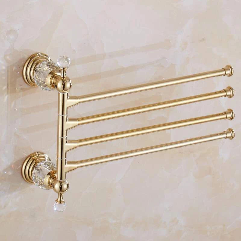 accessoires salle bain or cristaux porte serviettes savon gobelets élégants vis fixés