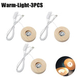 lampe led base bois texture moderne câble usb interrupteur multicolore