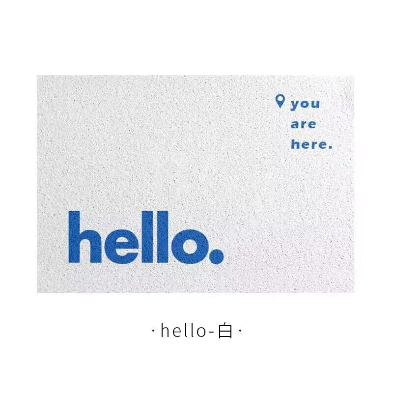 tapis d'entrée personnalisé moderne texte motif porte maison intérieur extérieur blanc
