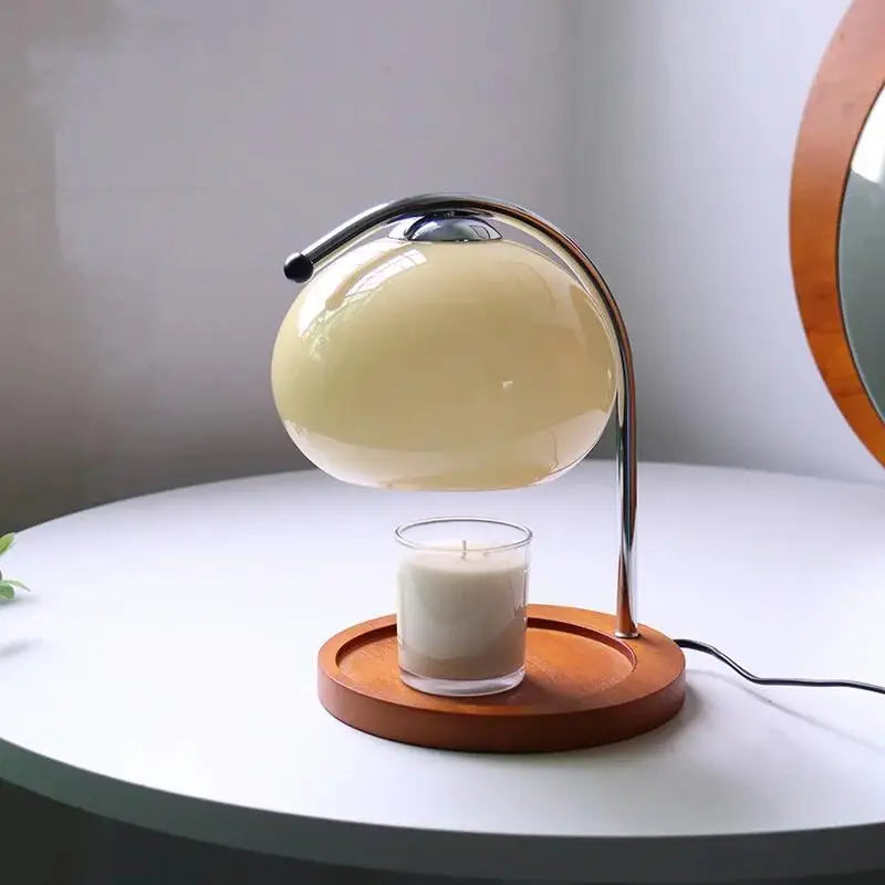 lampe table moderne blanc orange jaune bougie mat argentée chambre coucher led rechargeable contemporain