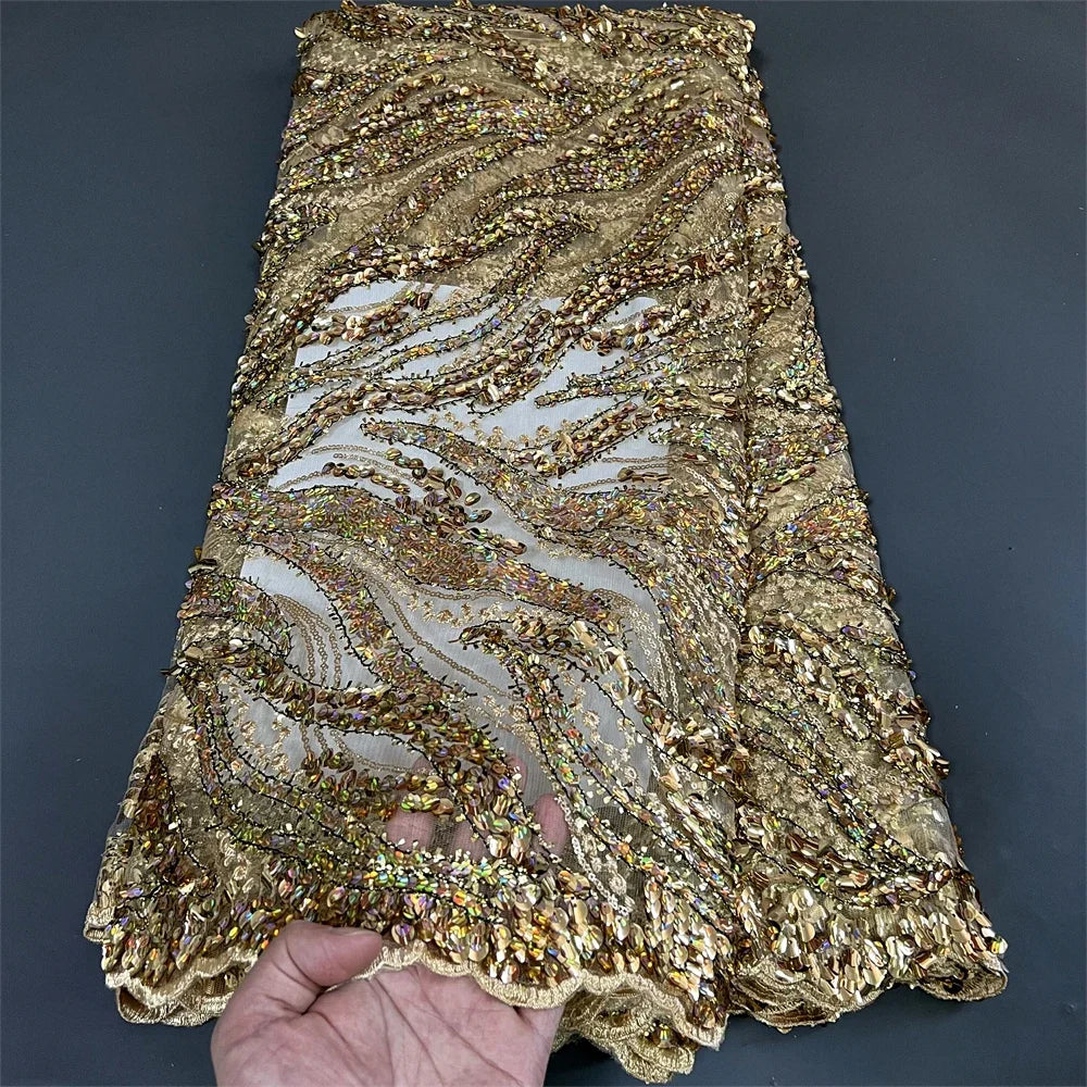 tissu brodé sequins motifs floraux polyester coton occasion mariage robe cérémonie bleu rose blanc