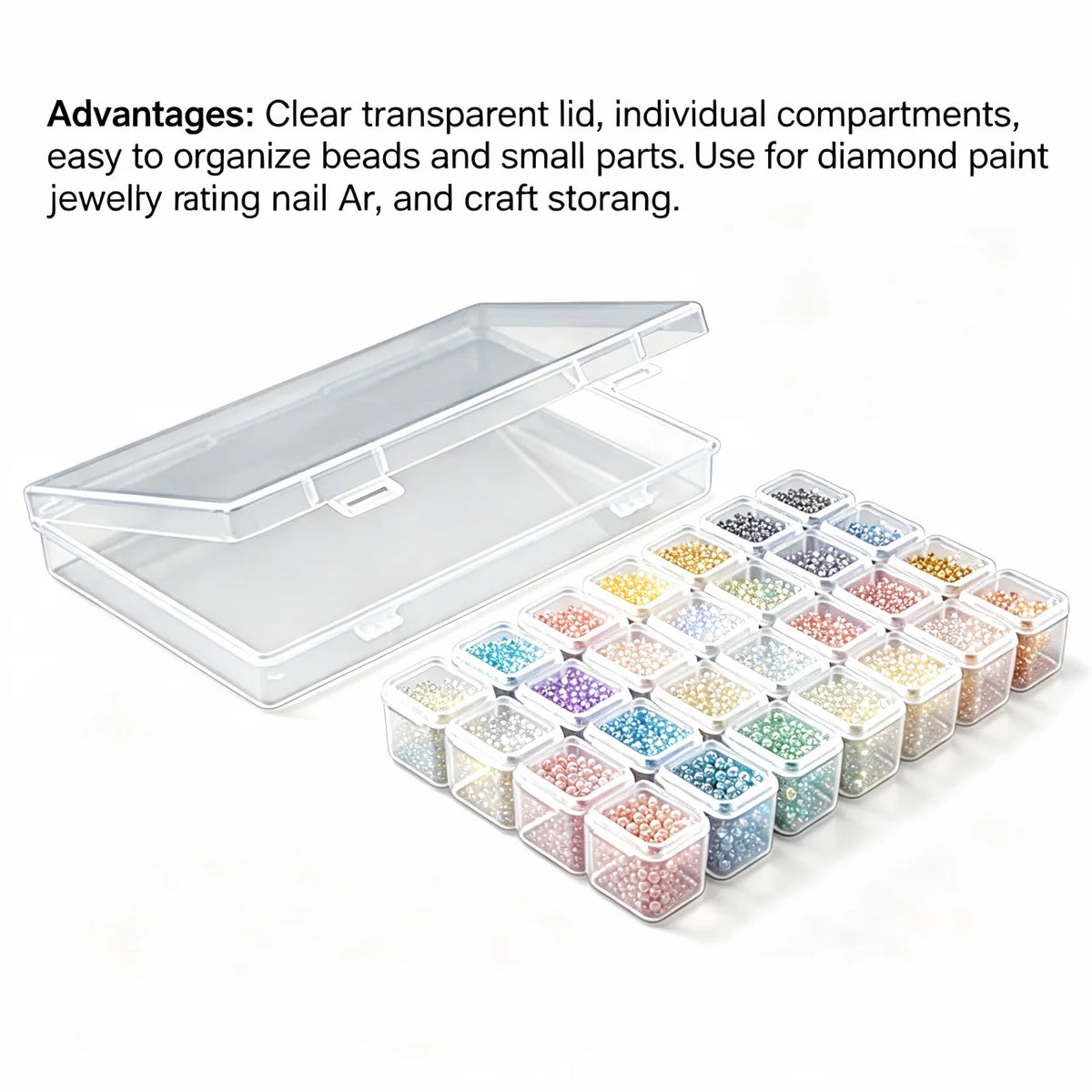boîte rangement multi compartiments transparente compartiments colorés poignées organisation accessoires broderie modernes