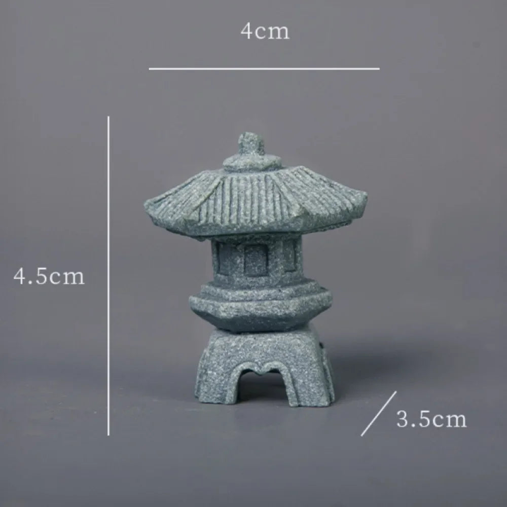 lanternes traditionnelles pierre naturelle japonais opaques jardin décoration statue miniature gris architecture imitation antique