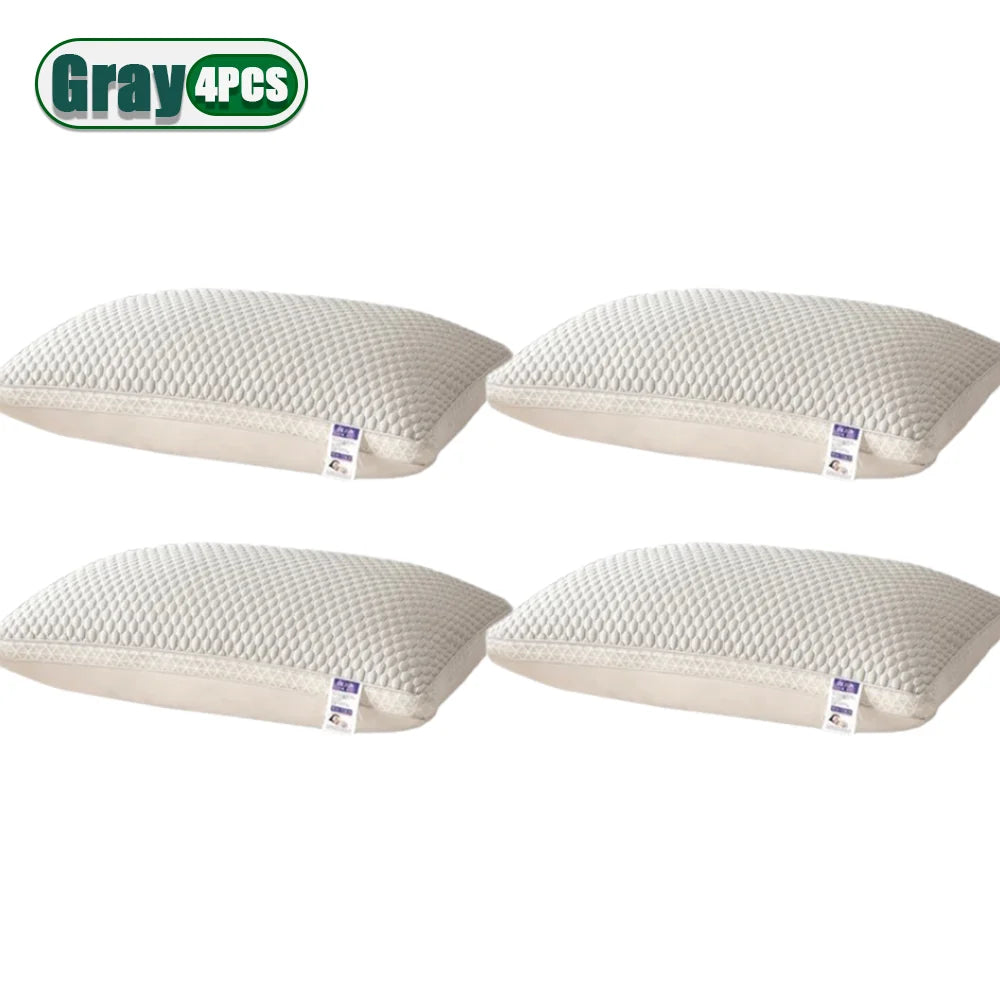 oreiller rafraîchissant fibre polyester géométrique blanc bleu clair moderne confortable coton hexagonal lit voyage
