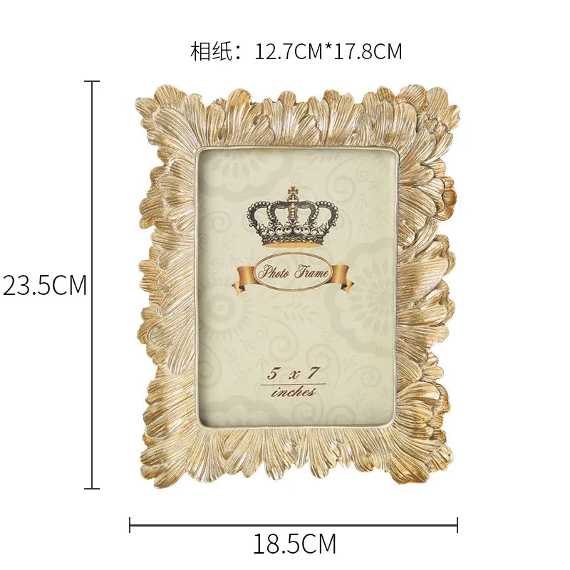 cadre photo or argent feuillages relief classique baroque 4x6 5x7 6x8