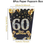 vaisselle jetable anniversaire noir doré assiettes verres serviettes bannières fête décorations confettis