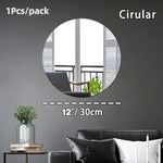 miroirs autoadhésifs acrylique blancs 3d décoration moderne stickers muraux rectangles ovales carrés