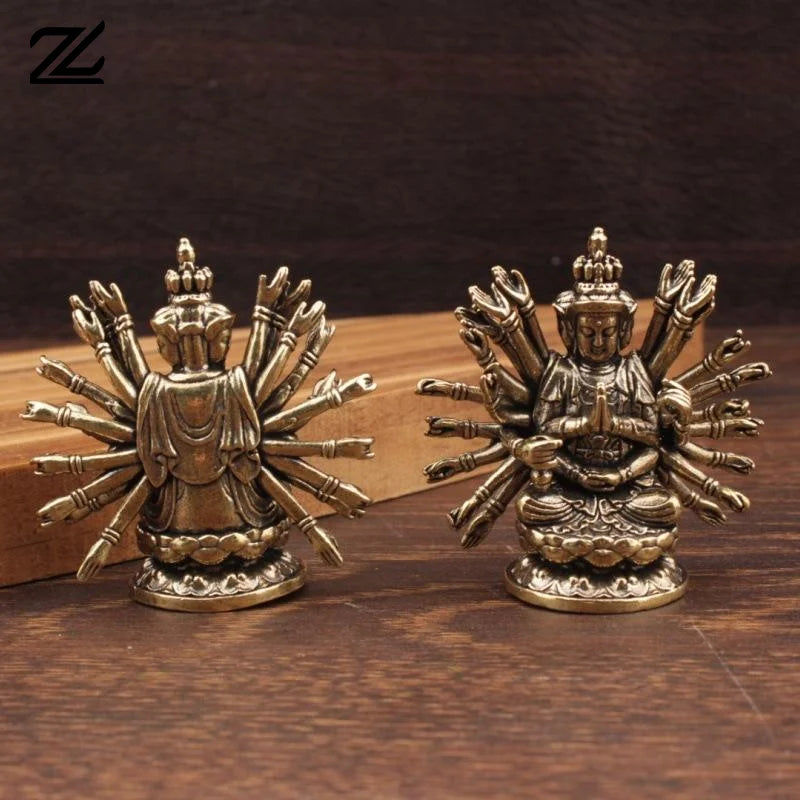 statuette bouddha bronze doré multiple bras intérieur religieux asiatique décoration méditation spiritualité