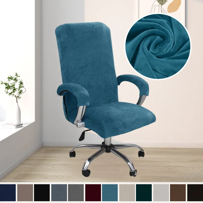 housse chaise fauteuil velours bleu moderne protection siège