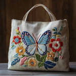 sac main brodé papillons fleurs boho chic poignées cuir opaque multicolore coton artisanal
