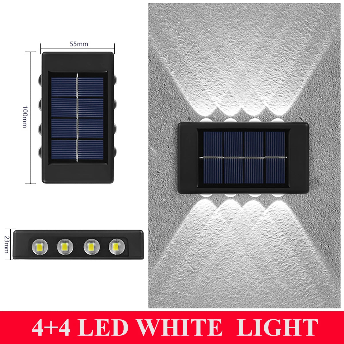 lampes murales solaires led modernes ip66 imperméablesextérieur minimalistes
