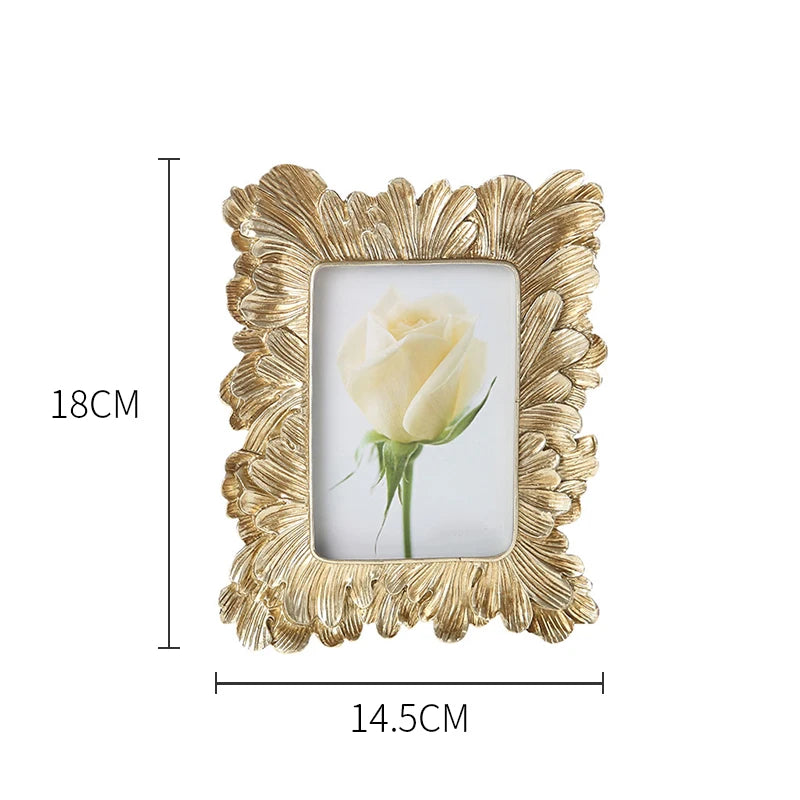 cadre photo or argent feuillages relief classique baroque 4x6 5x7 6x8