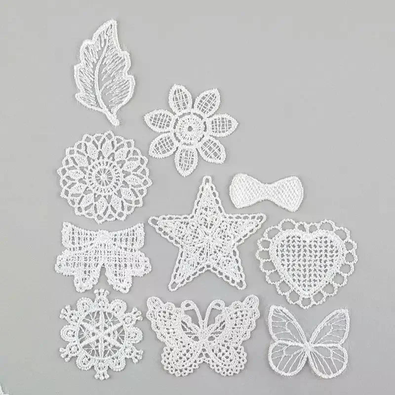 dentelle blanche motifs floraux brodés couture mariage bricolage traditionnelle unisexe polyester