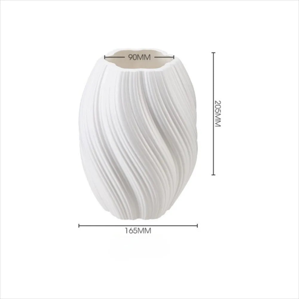 vase moderne plastique blanc texturé hauteur jusqu'à 26cm décoration intérieure