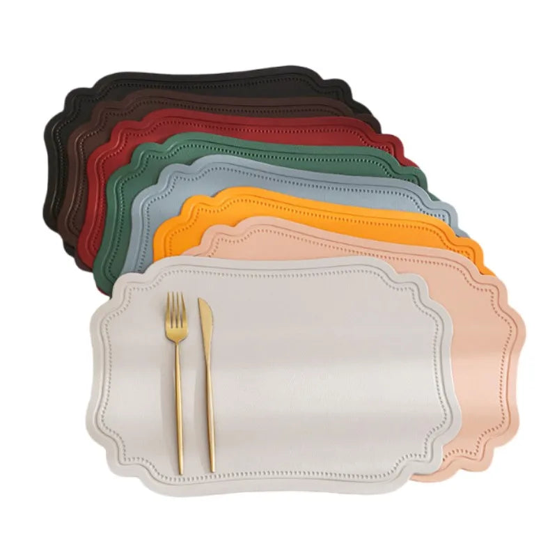Set de table similicuir carré noir 30x45cm