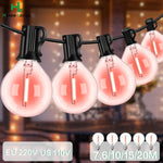guirlande lumineuse led rouge sphères translucides moderne 10m 15m 20m