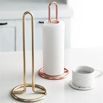 porte rouleau papier essuie tout moderne rose doré cuisine rangement vertical élégant texturé motifs