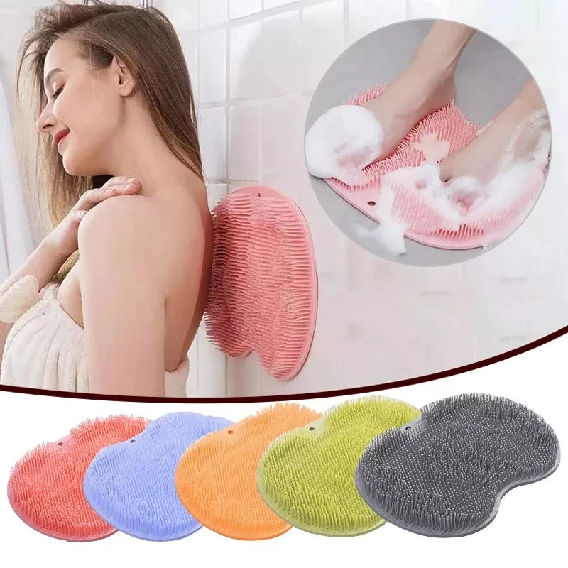brosse bain rose moderne ventouse texture poils nettoyage corps douche