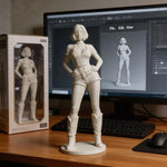 figurine anime western girl blanc sculpteur decor moderne peindre soi même decoration