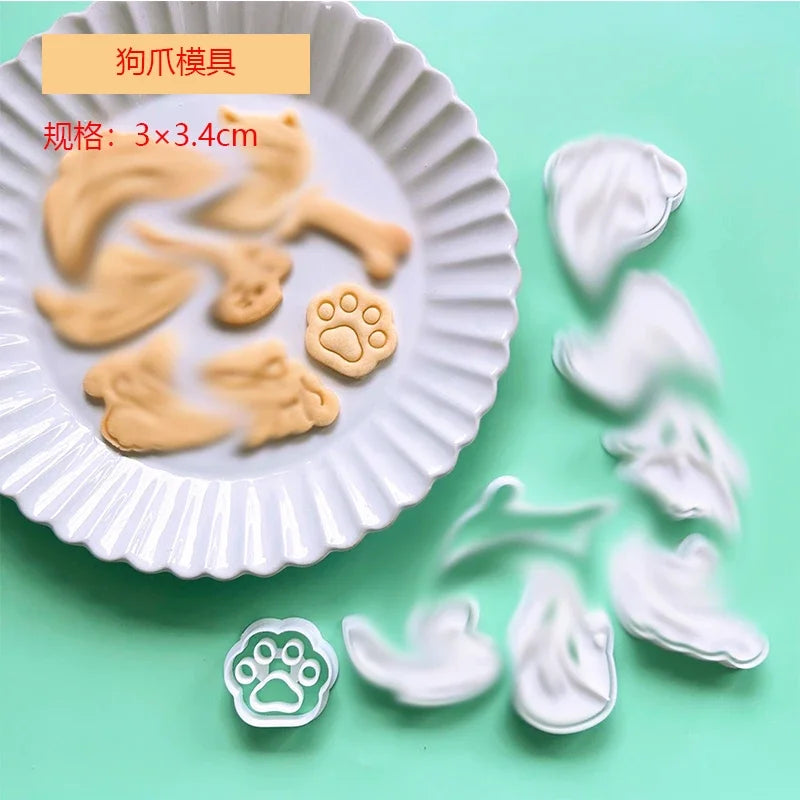 moule biscuits animaux chien chat patte os plastique imprimé decoratif cuisine