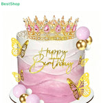 couronne strass or rose blanc vert élégante baroque décoration anniversaire nouvel an festive