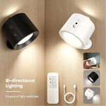 lampe murale led rechargeable tactile sans fil télécommande intensité réglable moderne noir blanc minimaliste