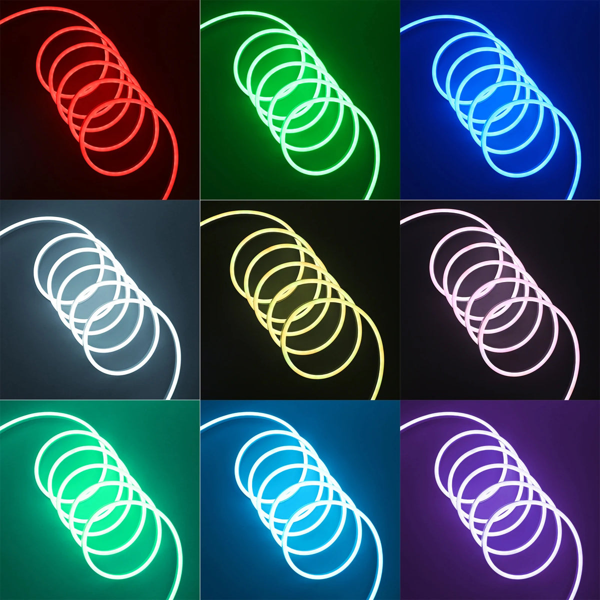 ruban led neon blanc étanche rgb télécommande bluetooth décoration maison moderne adhésif lumière colorée