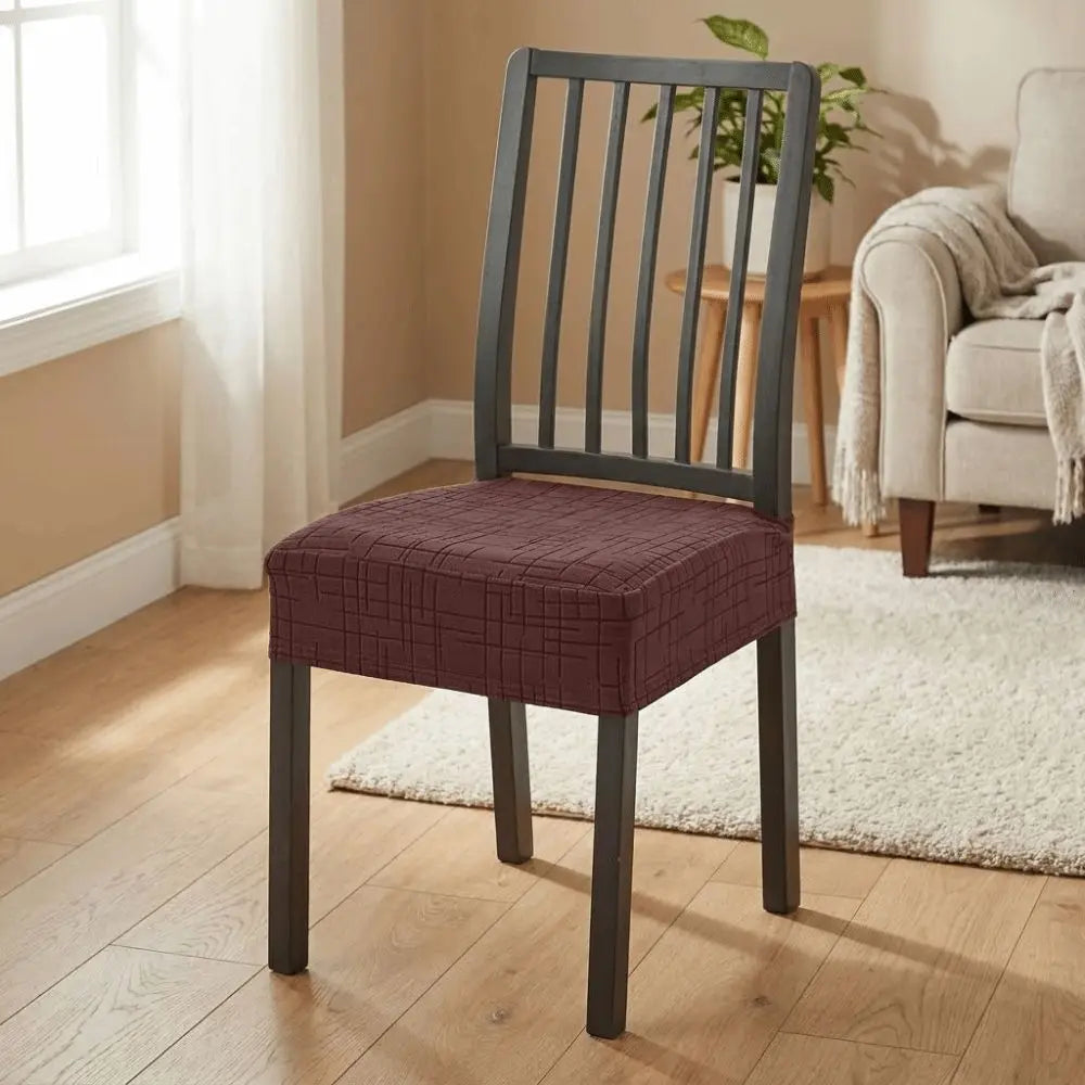 housses chaise moderne carreaux géométriques noir bleu marine gris clair polyester antidérapantes