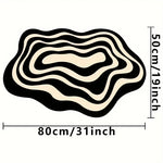 tapis noir blanc moderne rayures ondulées polyester imperméable antidérapant usage multiple intérieur extérieur