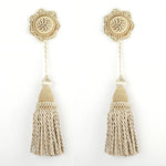 pompons rideau dorés tissés noeuds traditionnels fixations accessoires décoration intérieure textiles maison