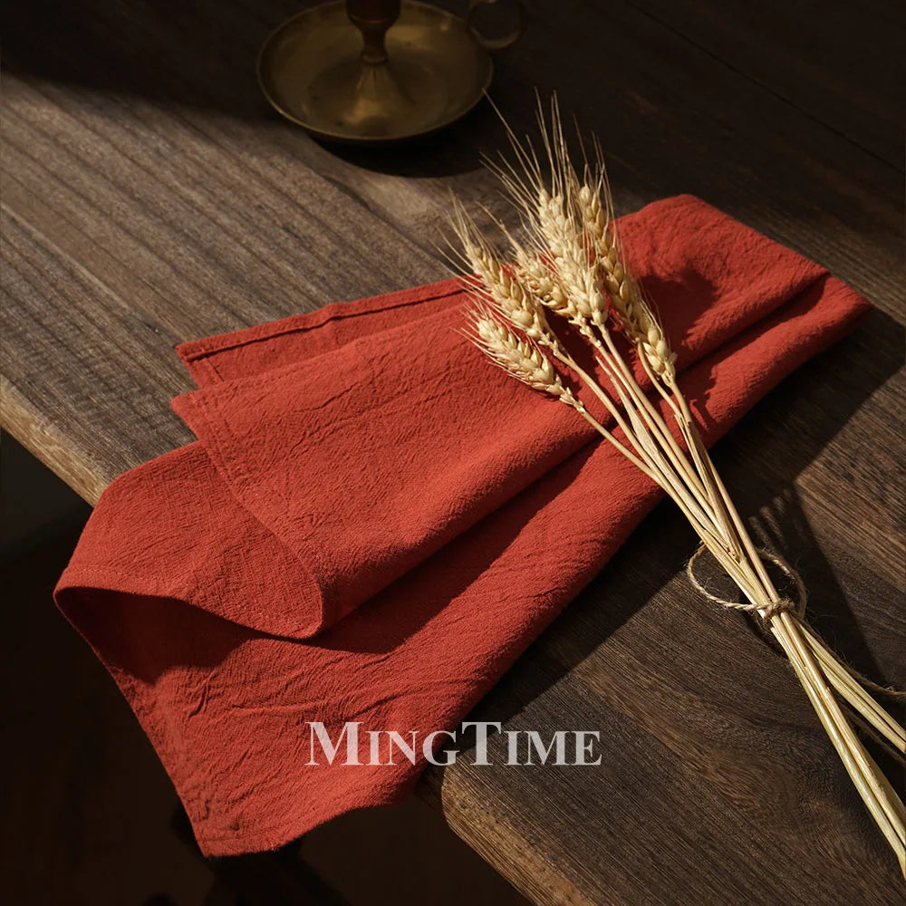 serviettes coton unies réutilisables classiques beige rose vert bleu marine table maison party