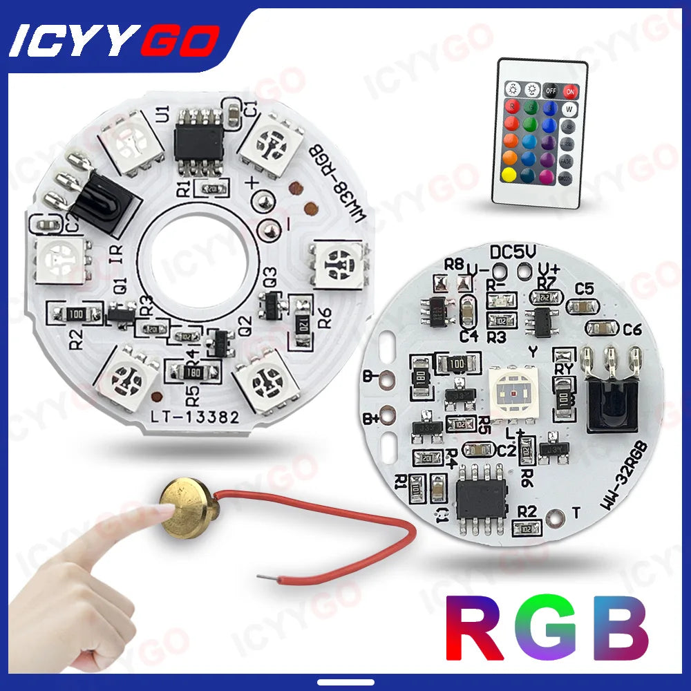 lampe table rechargeable led rgb blanc circulaire composants électroniques interrupteur tactile câbles charge dc5v