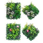 panneau mural plantes artificielles herbe verte fleurs blanches décoration jardin extérieur mur extérieur décoratif