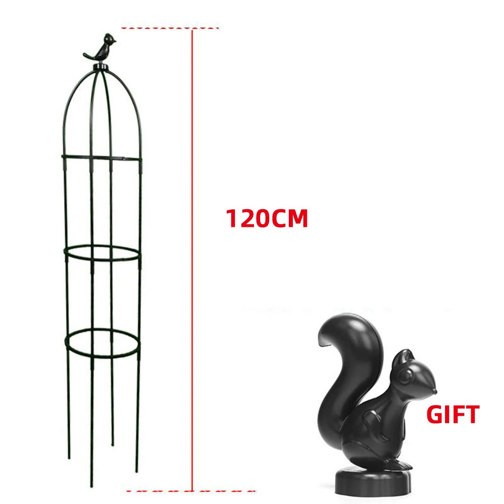 cage plante classique vert foncé rondes verticales plante artificielle rose blanc jardin decoration