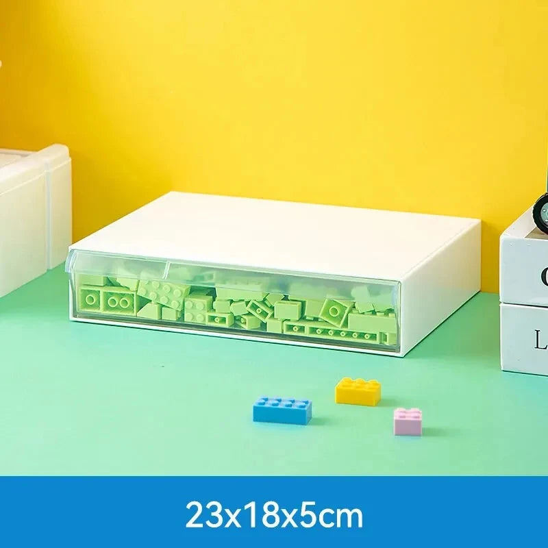 boîtes rangement jouets blanc transparent modernes réutilisables respectueux environnement cosmétiques articles divers poignées noires