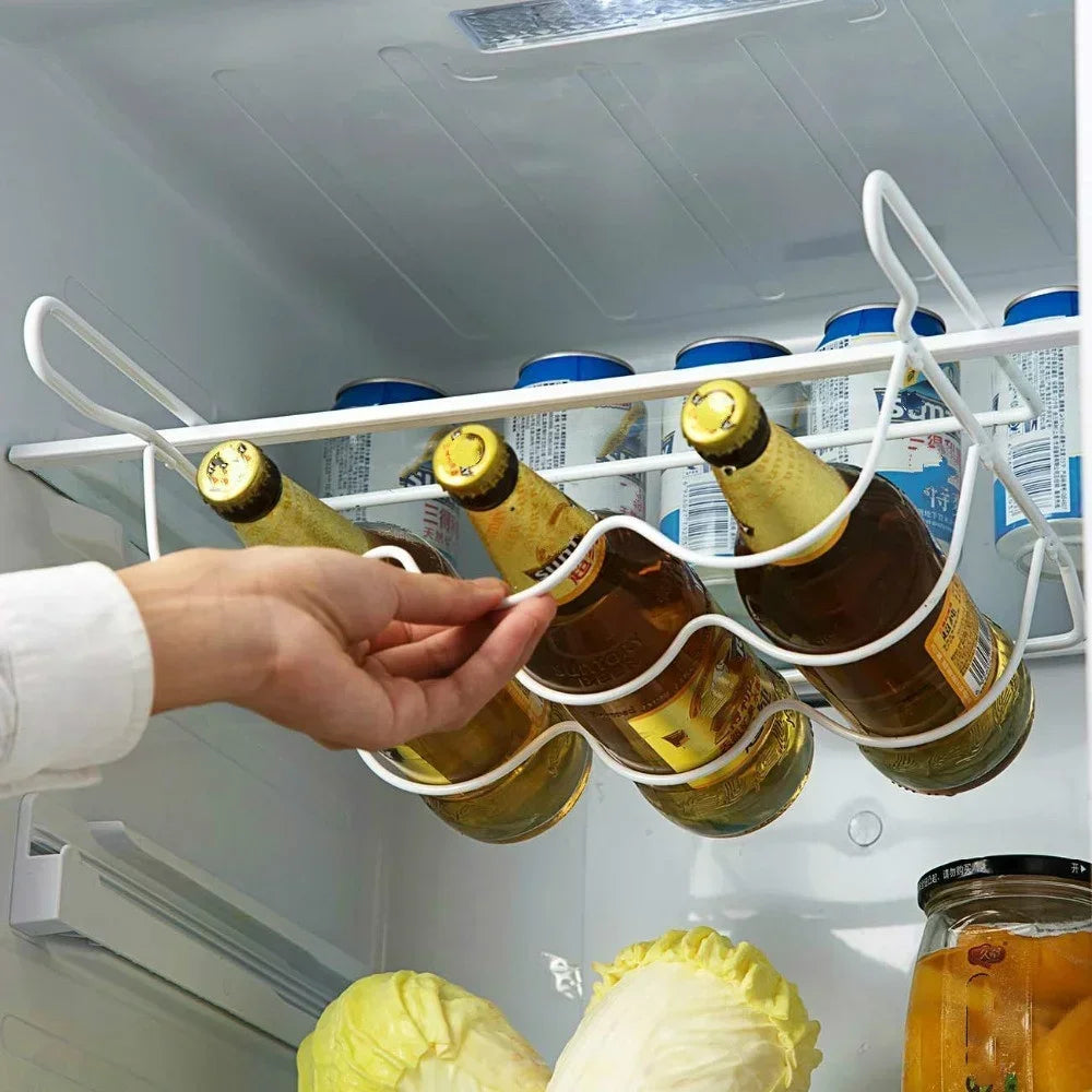 porte bouteilles blancs acier inoxydable clips modernes réfrigerateur organisation rangement bouteilles vin bière
