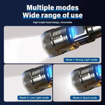 lampe torche noire rechargeable led puissante longue portée indicateur charge usb