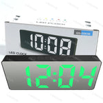 horloge numérique réveil LED affichage température face unique moderne noir mat table chevet