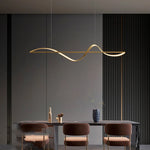 suspension lumineuse or ondulé contemporain câbles suspendus 120cm 140cm 160cm led dimmable
