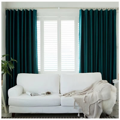 rideau anti bruit 30db velours opac bleu foncé blanc moderne minimaliste