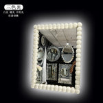 miroir pied vert or blanc luxueux classique opacité adhésif led rectangle