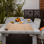 chemin table fibre bambou naturel rayures horizontales résistant chaleur moderne réutilisable 30cm 200cm