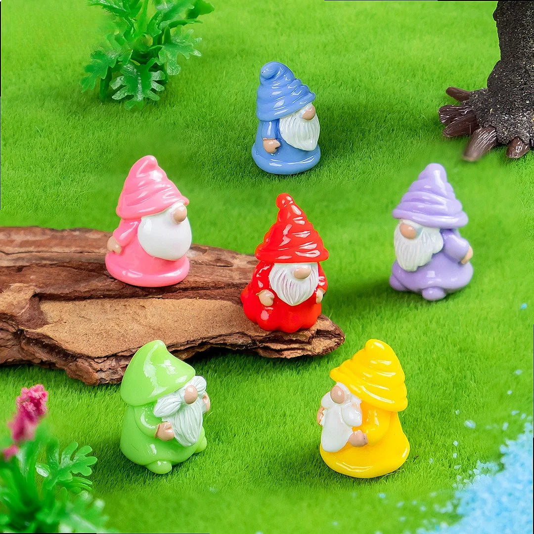 figurines naines miniatures résine bleu rouge jaune violet rose vert classiques 100 pièces
