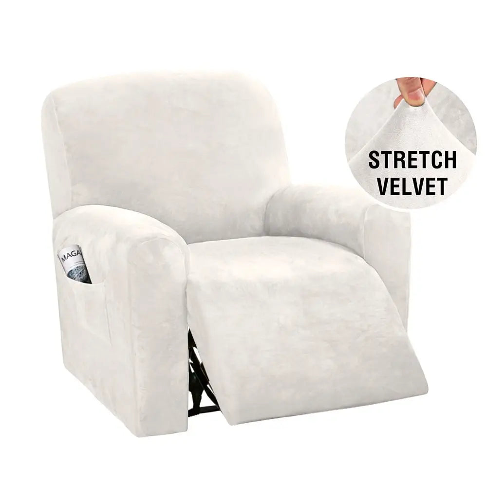 housses fauteuil velours stretch antidérapantes poche élastiques moderne gris bleu marine Bordeaux