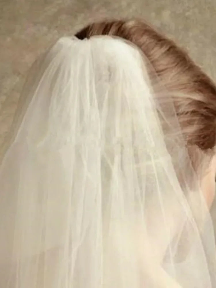 voile mariée blanc deux couches bord coupé transparent clips métalliques classique erotique erotique erotique