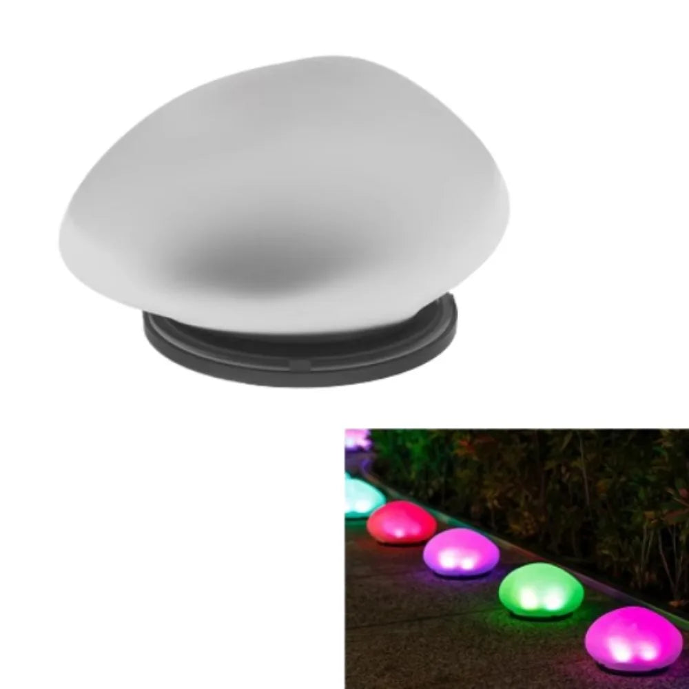 lampe solaire décoration extérieure led œuf pierre couleurs variées moderne minimaliste