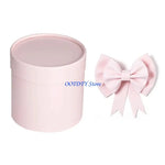 ruban noué violet clair rose pâle blanc crème argent classique boîte ronde occasion fête