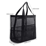 Sac plage violet noir bleu clair vert rose maille respirante réutilisable moderne poignées