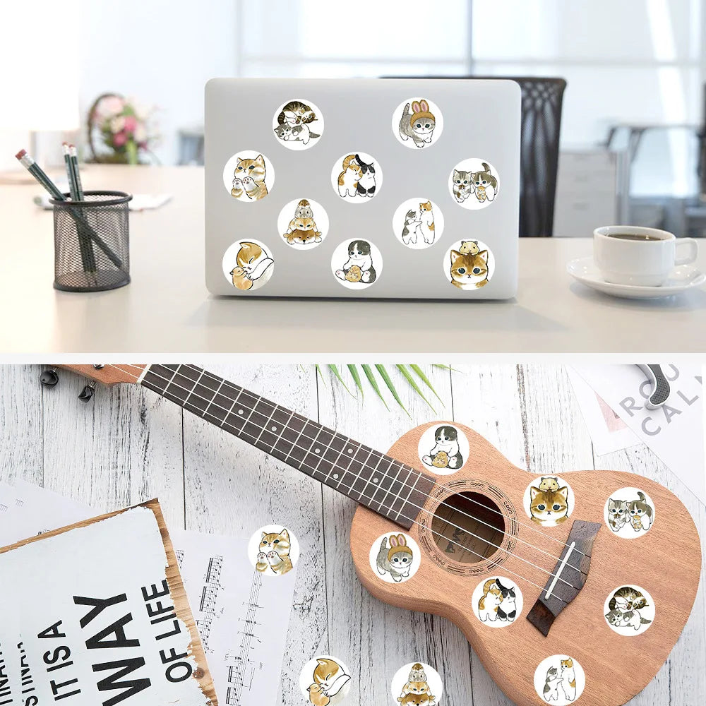 autocollants animaux chatons lapins multicolores illustration adhésifs emballage 500 pièces