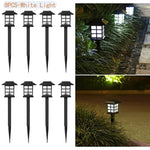 lumière solaire extérieure classique noir carreaux blancs stake jardin pack led imperméable ip65